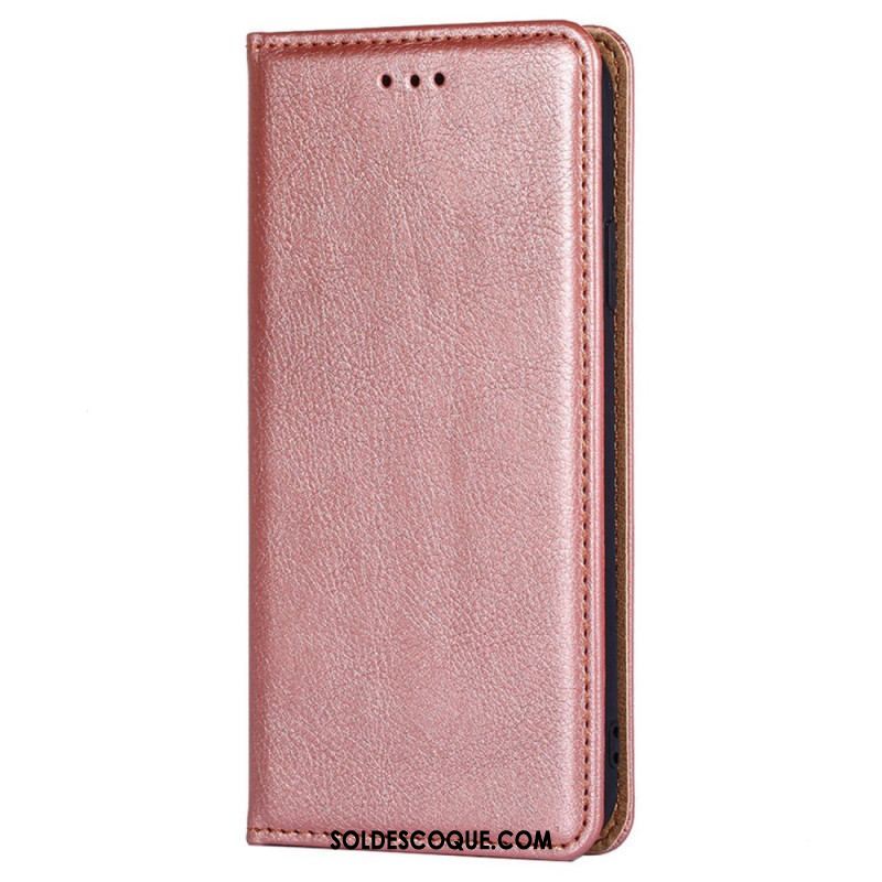 Flip Cover iPhone 14 Simili Cuir Coutures