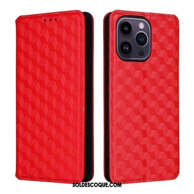 Flip Cover iPhone 15 Cubes 3D