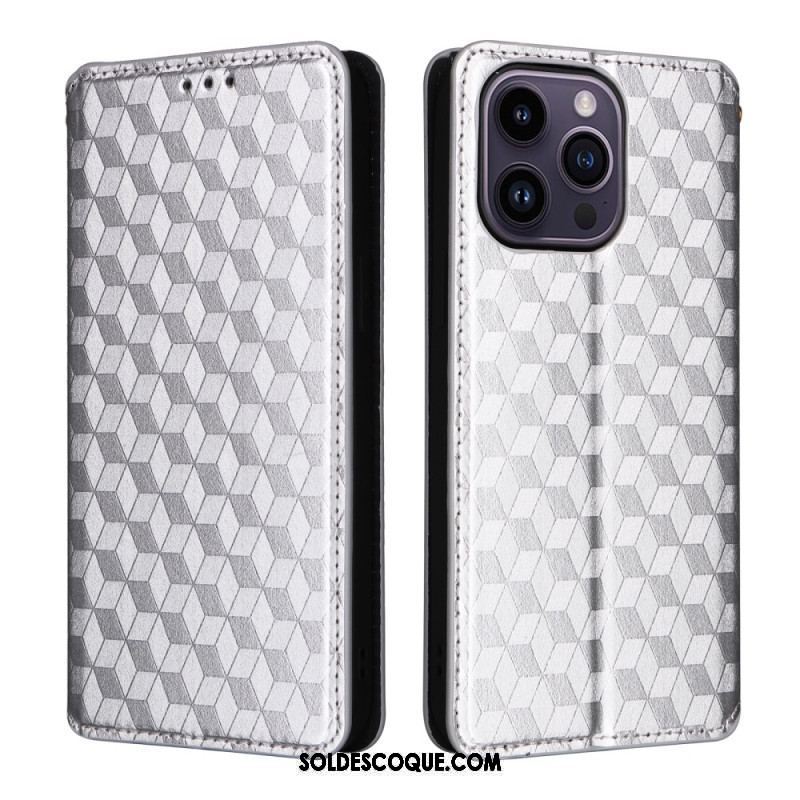 Flip Cover iPhone 15 Cubes 3D