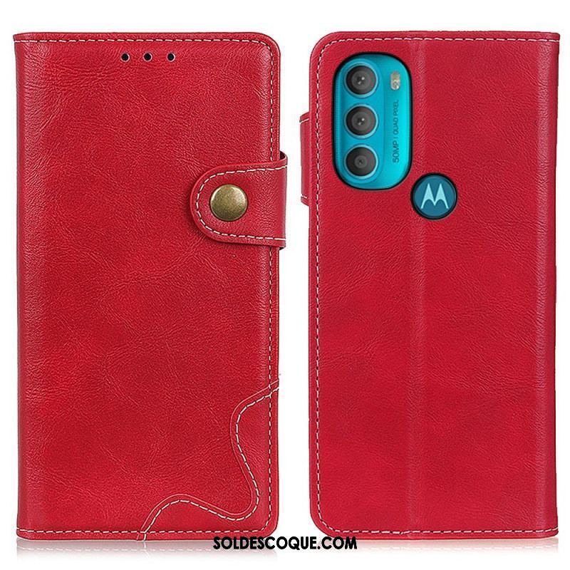 Housse Moto G71 5G Artistique Couture Bouton