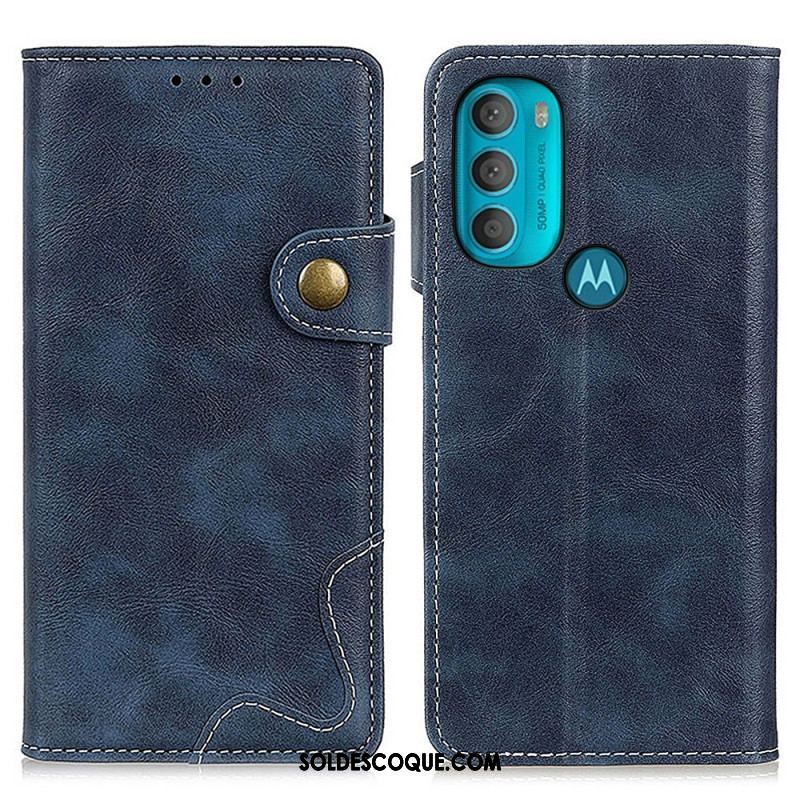 Housse Moto G71 5G Artistique Couture Bouton