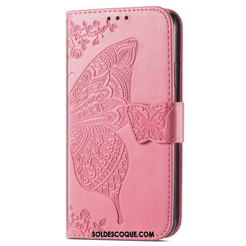 Housse Moto G73 5G Papillon Baroque