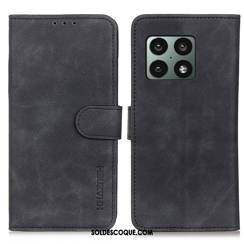 Housse OnePlus 10 Pro 5G Matte Effet Cuir Vintage KHAZNEH