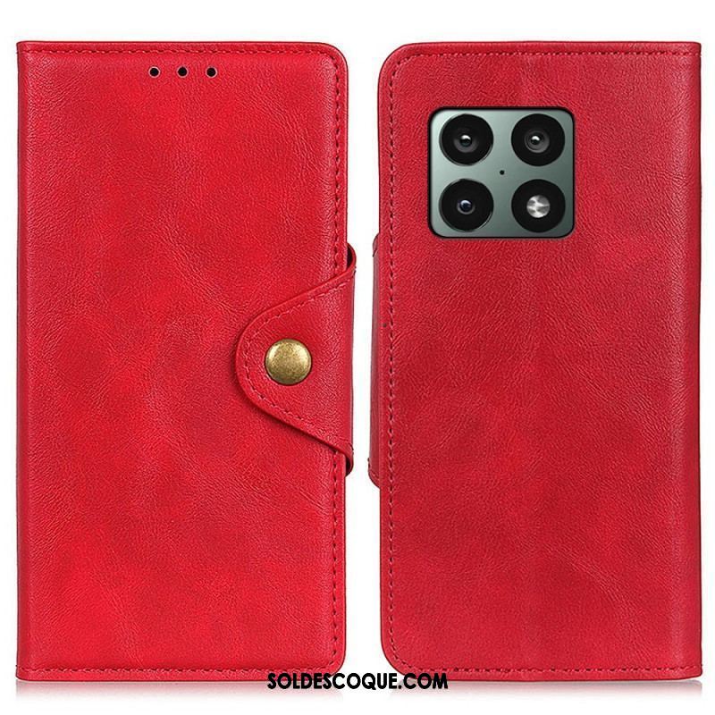 Housse OnePlus 10 Pro 5G Simili Cuir Vintage et Bouton