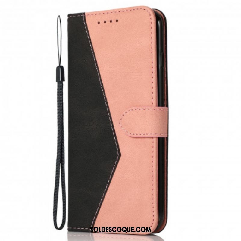 Housse Oppo A94 5G Simili Cuir Bicolore Triangle