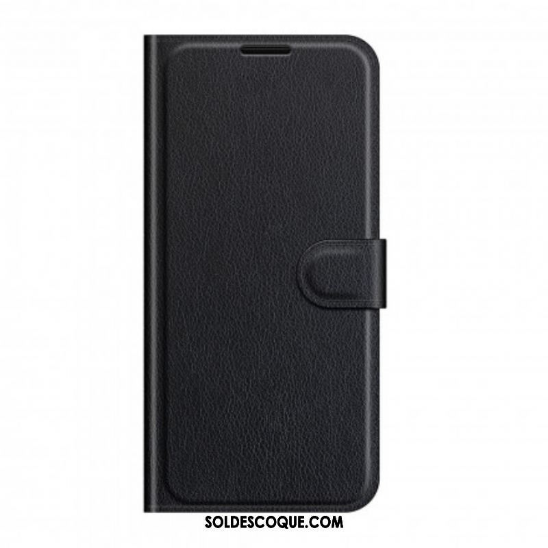 Housse Oppo Reno 6 5G Simili Cuir Litchi Classique