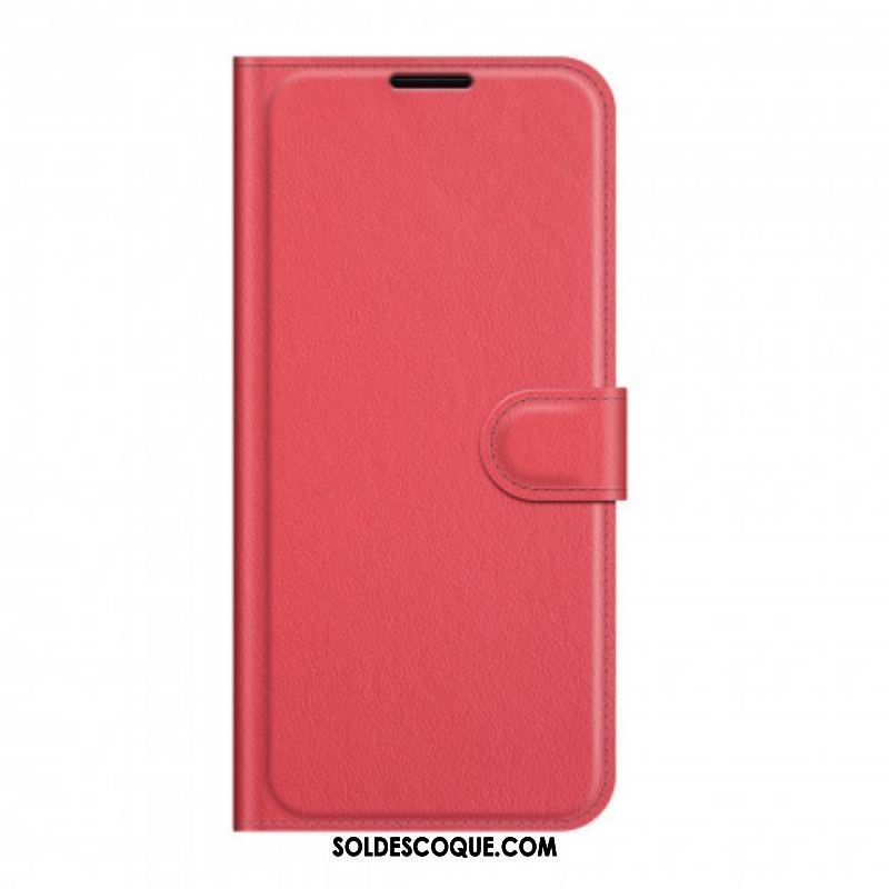 Housse Oppo Reno 6 5G Simili Cuir Litchi Classique