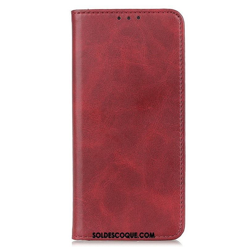 Housse Oppo Reno 7 Cuir Fendu Classique