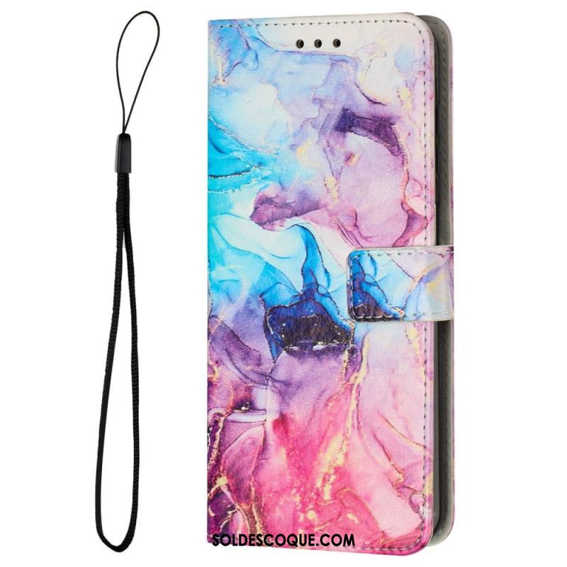 Housse Samsung Galaxy M13 Marbre avec Lanière