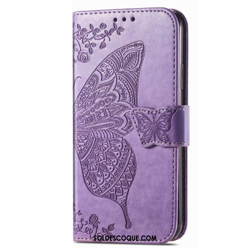 Housse Samsung Galaxy M13 Papillon Baroque