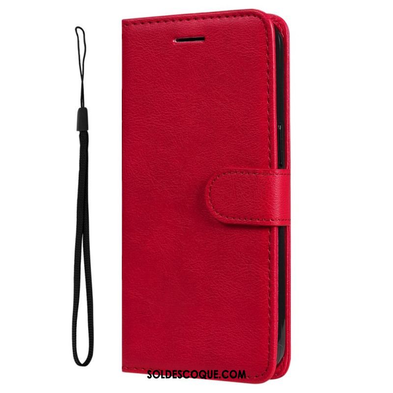 Housse Samsung Galaxy M52 5G Cuir Mat à Lanière