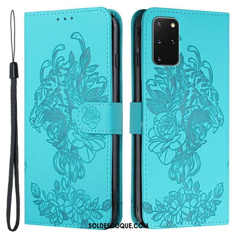 Housse Samsung Galaxy S20 Plus / S20 Plus 5G Tigre Baroque à Lanière