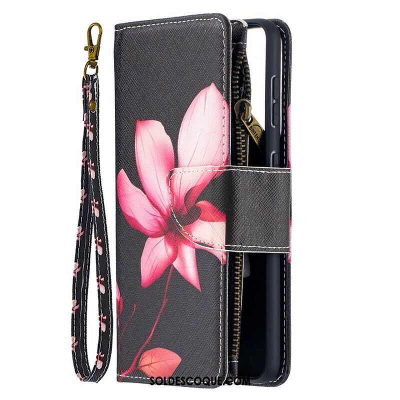 Housse Samsung Galaxy S21 5G Poche Zippée Fleur