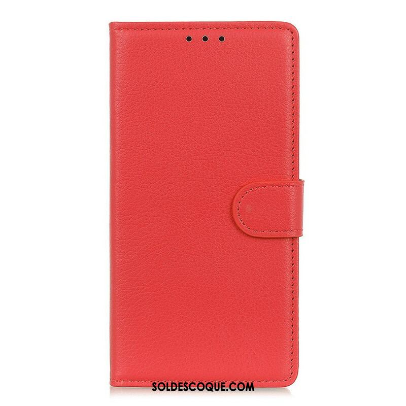 Housse Samsung Galaxy S21 5G Simili Cuir Litchi Traditionnel