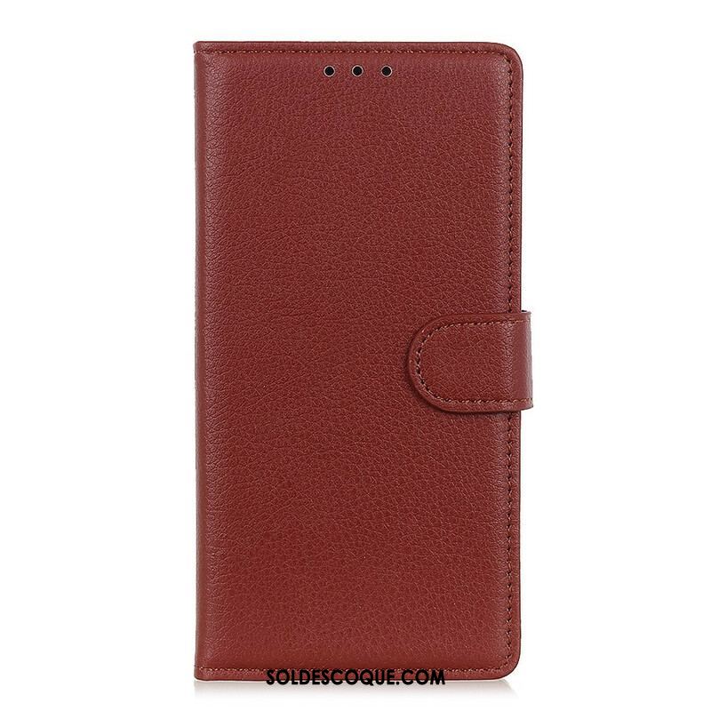 Housse Samsung Galaxy S21 5G Simili Cuir Litchi Traditionnel