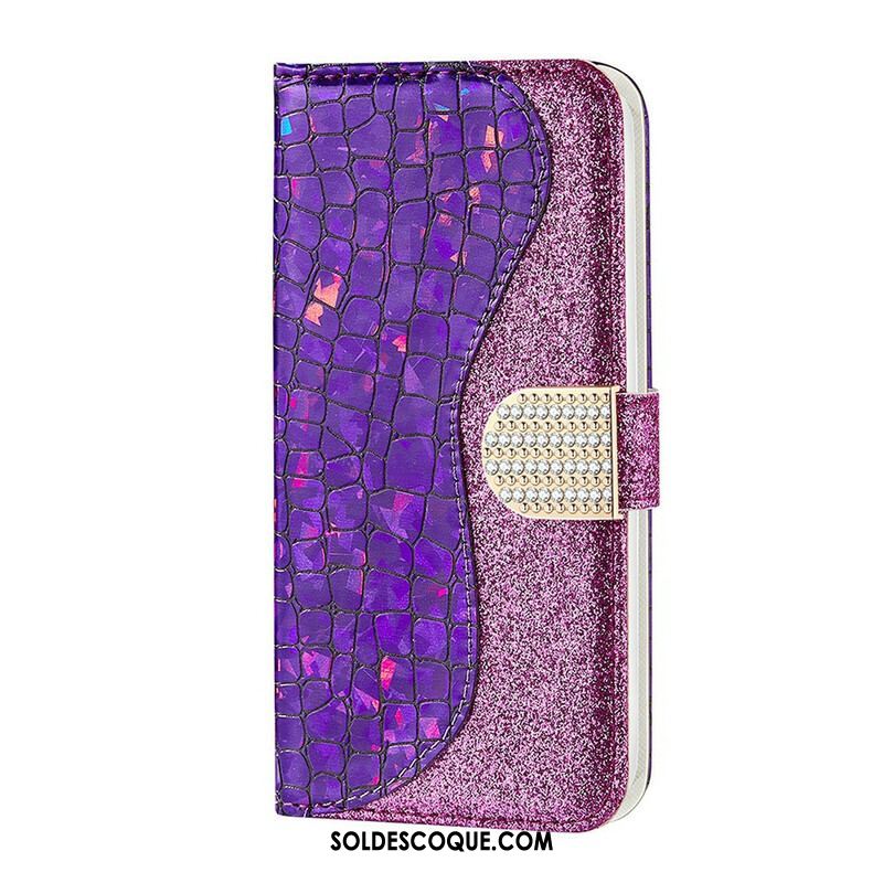 Housse Samsung Galaxy S21 FE Croco Diamants