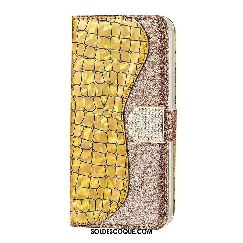 Housse Samsung Galaxy S21 FE Croco Diamants