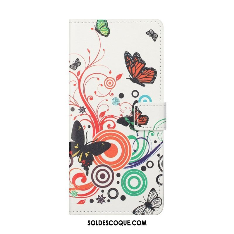 Housse Samsung Galaxy S21 FE Papillons et Fleurs