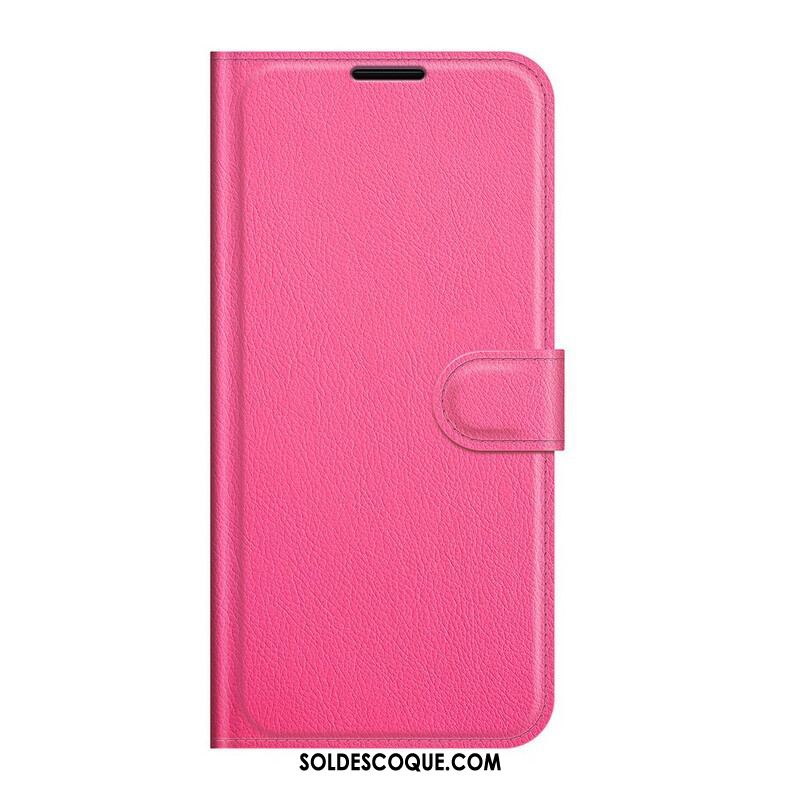 Housse Samsung Galaxy S21 FE Simili Cuir Litchi Classique