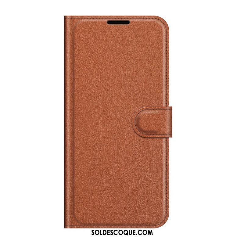 Housse Samsung Galaxy S21 FE Simili Cuir Litchi Classique