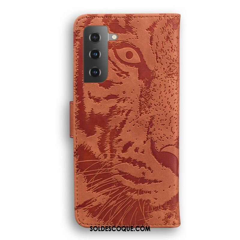 Housse Samsung Galaxy S21 Plus 5G Empreinte Face de Tigre