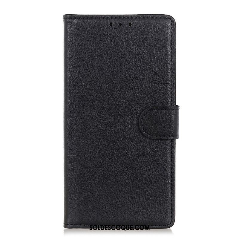 Housse Samsung Galaxy S22 5G Cuir Litchi Traditionnel