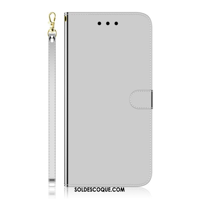 Housse Samsung Galaxy S22 5G Simili Cuir Couverture Miroir