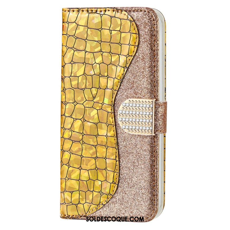 Housse Samsung Galaxy S22 Plus 5G Croco Diamants