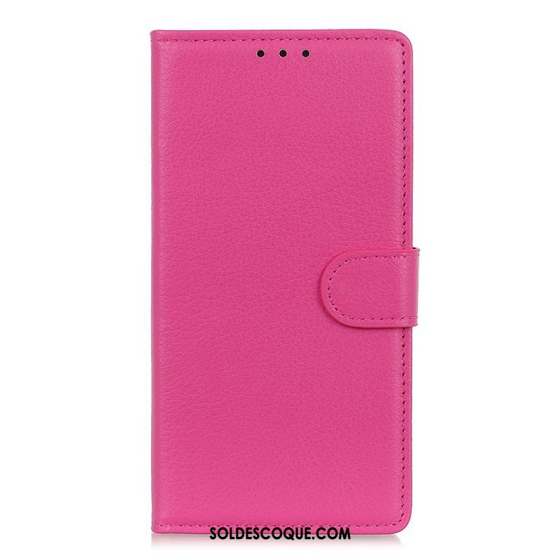 Housse Samsung Galaxy S22 Plus 5G Cuir Litchi Traditionnel