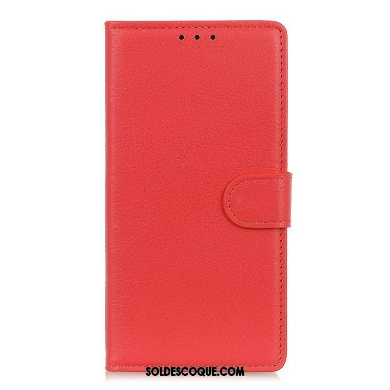 Housse Samsung Galaxy S22 Plus 5G Cuir Litchi Traditionnel