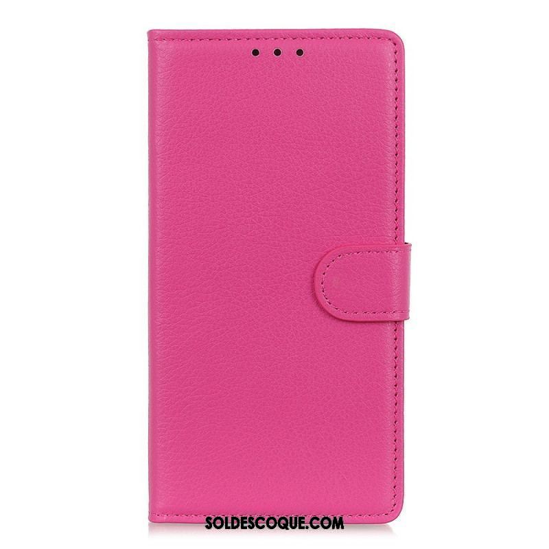 Housse Samsung Galaxy S22 Plus 5G Cuir Litchi Traditionnel