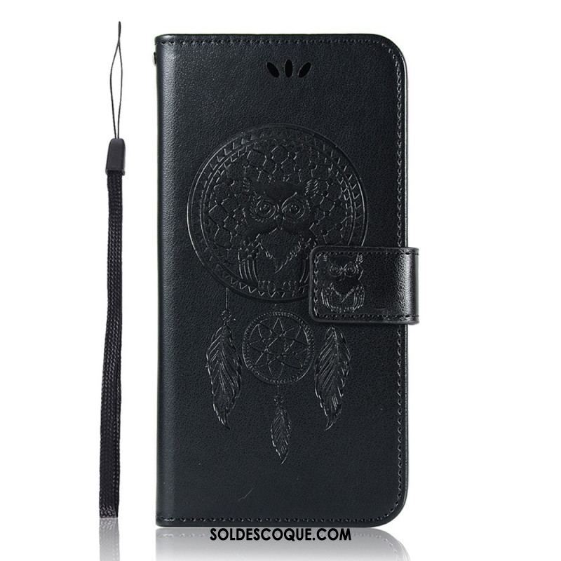 Housse Samsung Galaxy S22 Plus 5G Effet Cuir Attrape Rêves Hibou