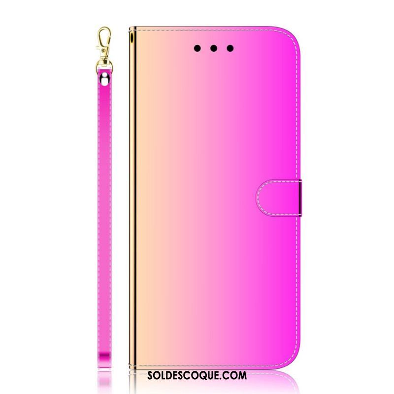 Housse Samsung Galaxy S22 Plus 5G Simili Cuir Couverture Miroir