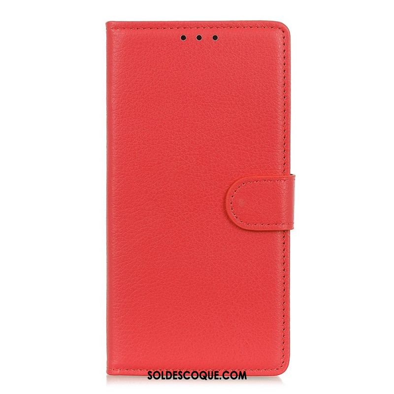 Housse Samsung Galaxy S22 Ultra 5G Cuir Litchi Traditionnel