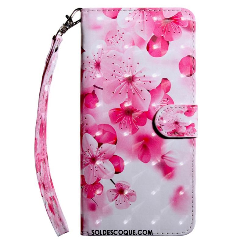 Housse Samsung Galaxy S23 5G Florale à Lanière