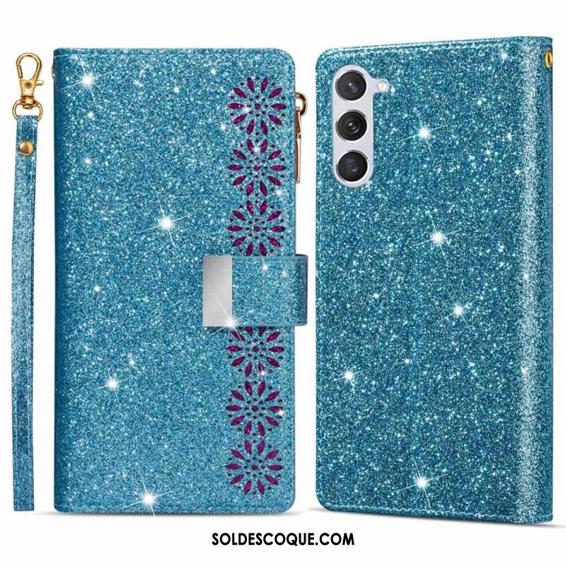 Housse Samsung Galaxy S23 5G Paillettes Portefeuille