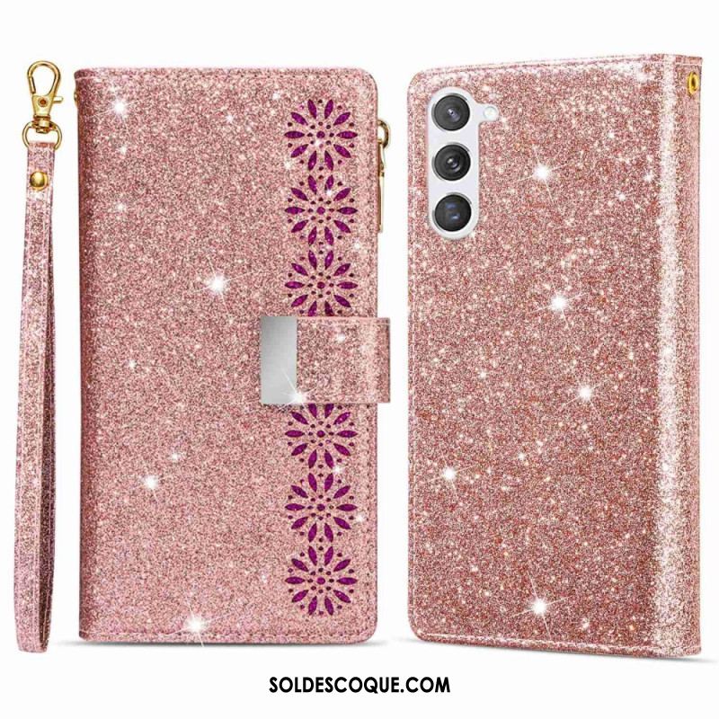 Housse Samsung Galaxy S23 5G Paillettes Portefeuille