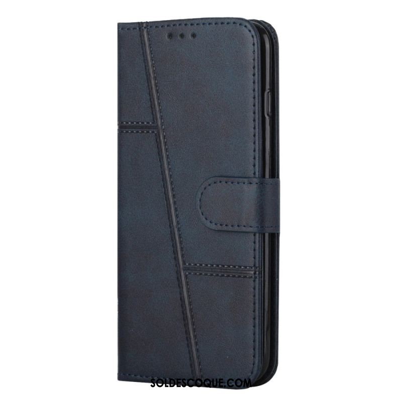 Housse Samsung Galaxy S23 5G Style Cuir Géométrique à Lanière