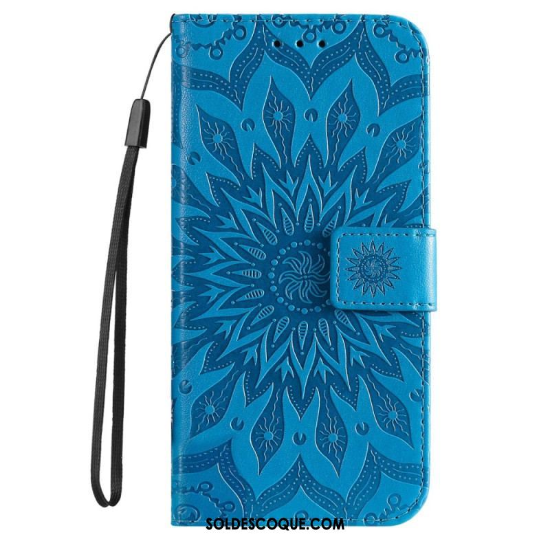 Housse Samsung Galaxy S23 Ultra 5G Mandala Soleil avec Lanière