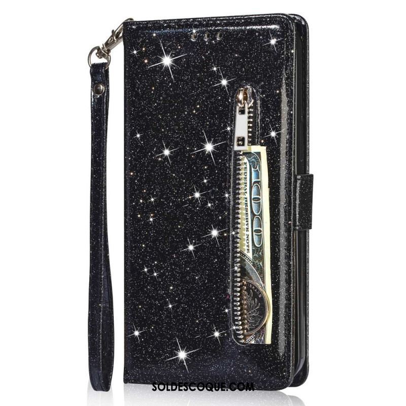 Housse Samsung Galaxy S23 Ultra 5G Porte-Monnaie Paillettes