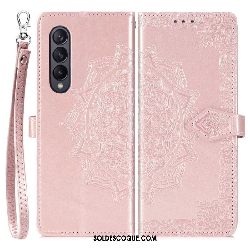 Housse Samsung Galaxy Z Fold 4 Mandala Moyen Âge à Lanière