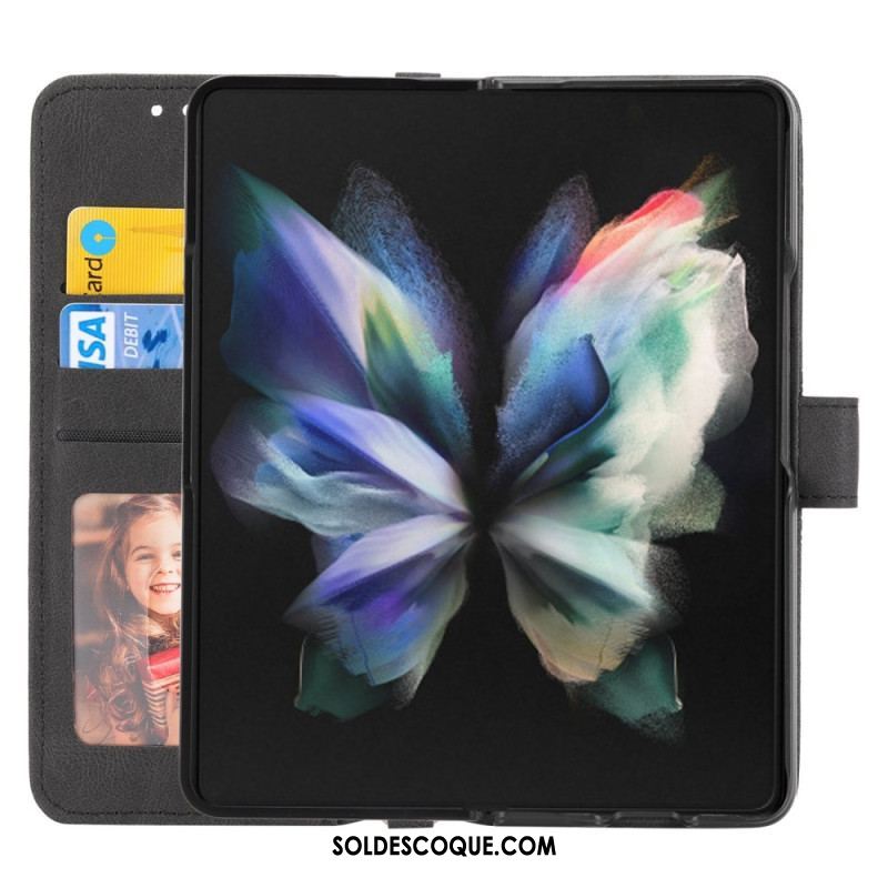 Housse Samsung Galaxy Z Fold 4 Simili Cuir Belt Motif