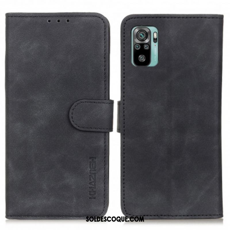 Housse Xiaomi Redmi Note 10/10S/Poco M5s Effet Cuir Vintage KHAZNEH