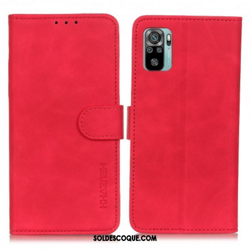 Housse Xiaomi Redmi Note 10/10S/Poco M5s Effet Cuir Vintage KHAZNEH