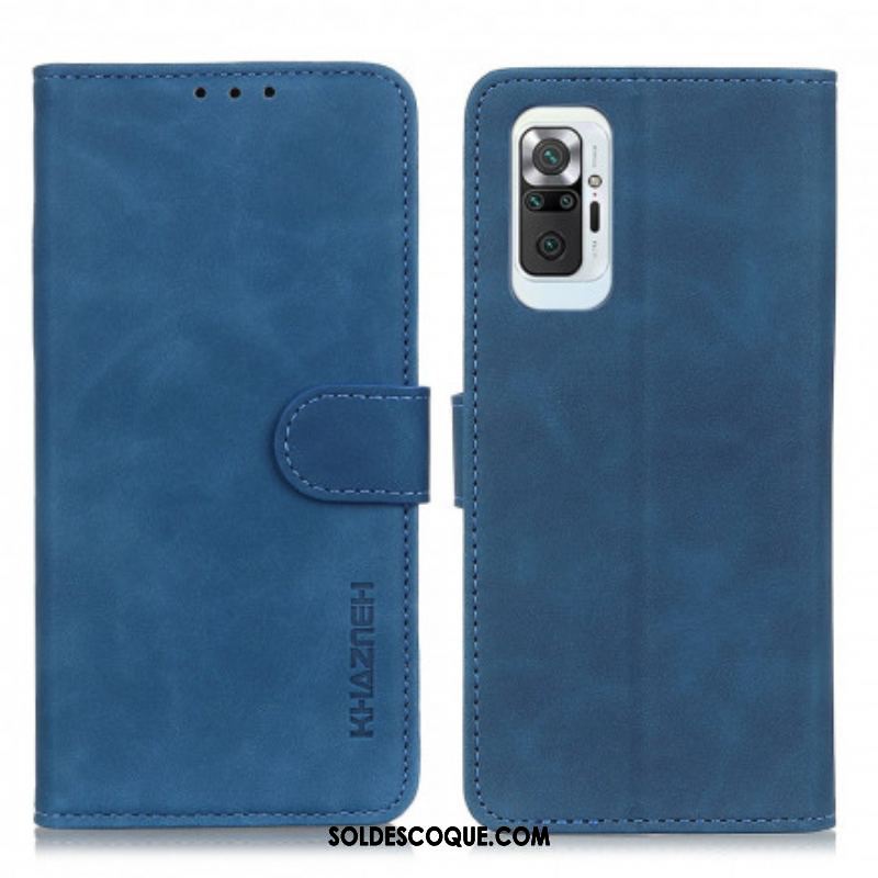 Housse Xiaomi Redmi Note 10 Pro Effet Cuir Vintage KHAZNEH