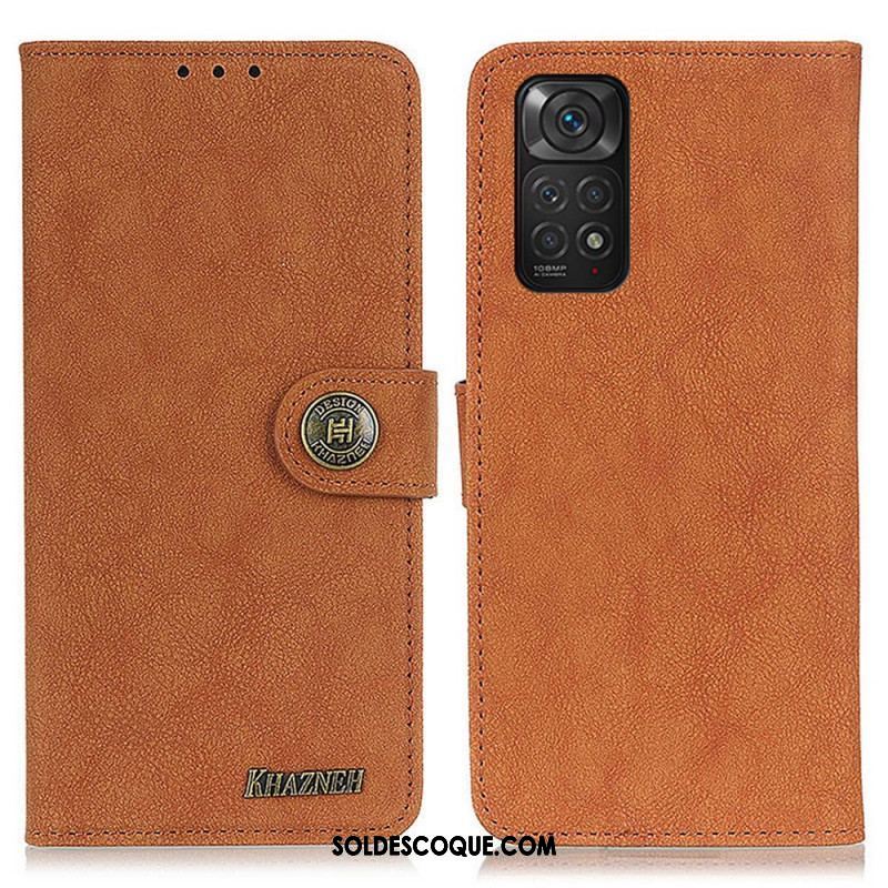 Housse Xiaomi Redmi Note 11 / 11s Cuir Fendu Rétro KHAZNEH