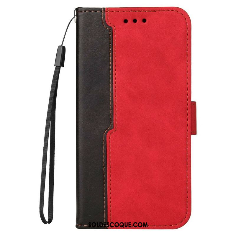 Housse iPhone 13 Mini Simili Cuir Bicolore