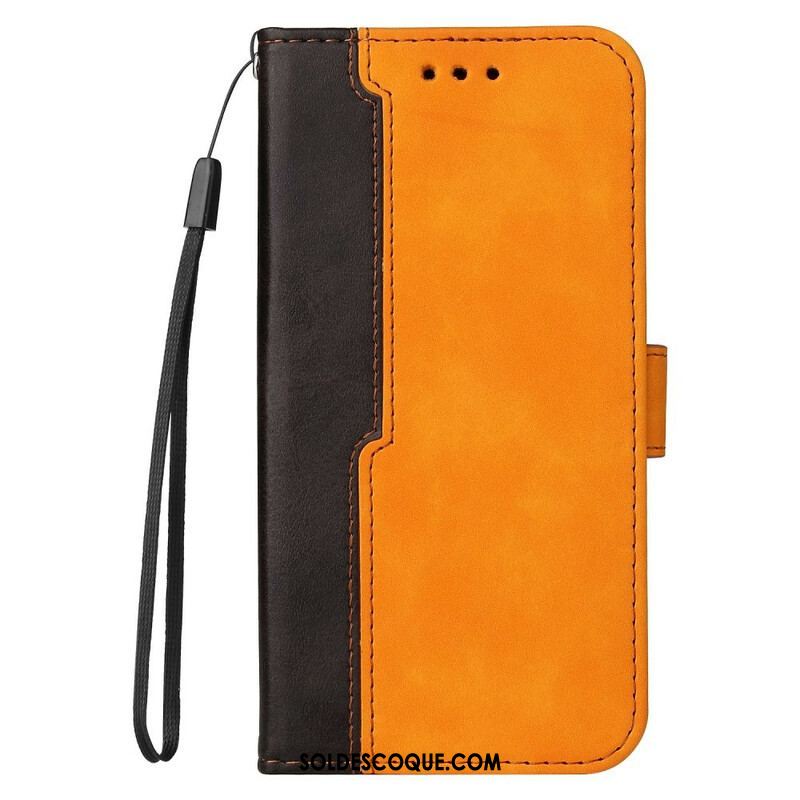 Housse iPhone 13 Mini Simili Cuir Bicolore