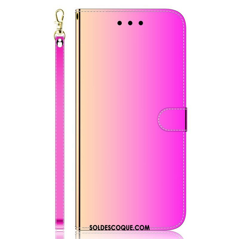 Housse iPhone 13 Pro Simili Cuir Couverture Miroir