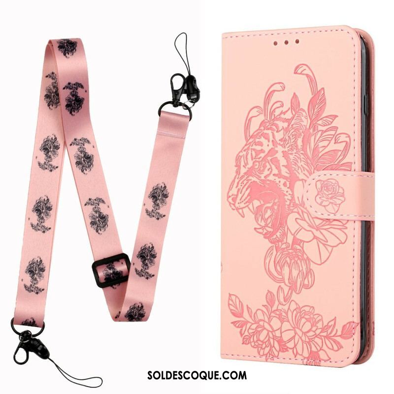 Housse iPhone 13 Pro Tigre Baroque à Lanière